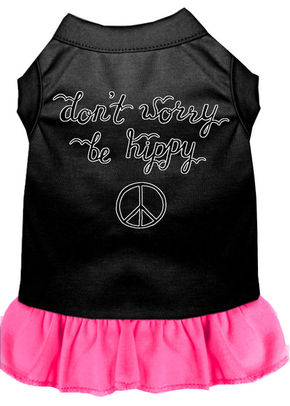 Vestido para perros y gatos con serigrafía "Don't Worry, Be Hippy"