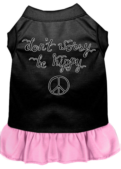 Vestido para perros y gatos con serigrafía "Don't Worry, Be Hippy"