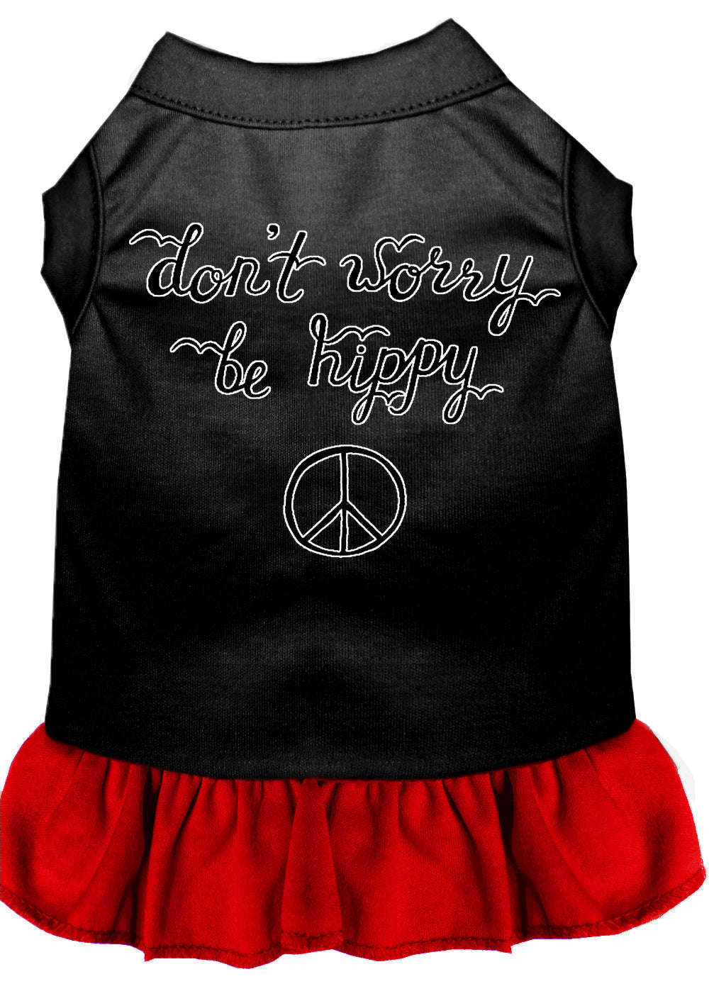 Vestido para perros y gatos con serigrafía "Don't Worry, Be Hippy"