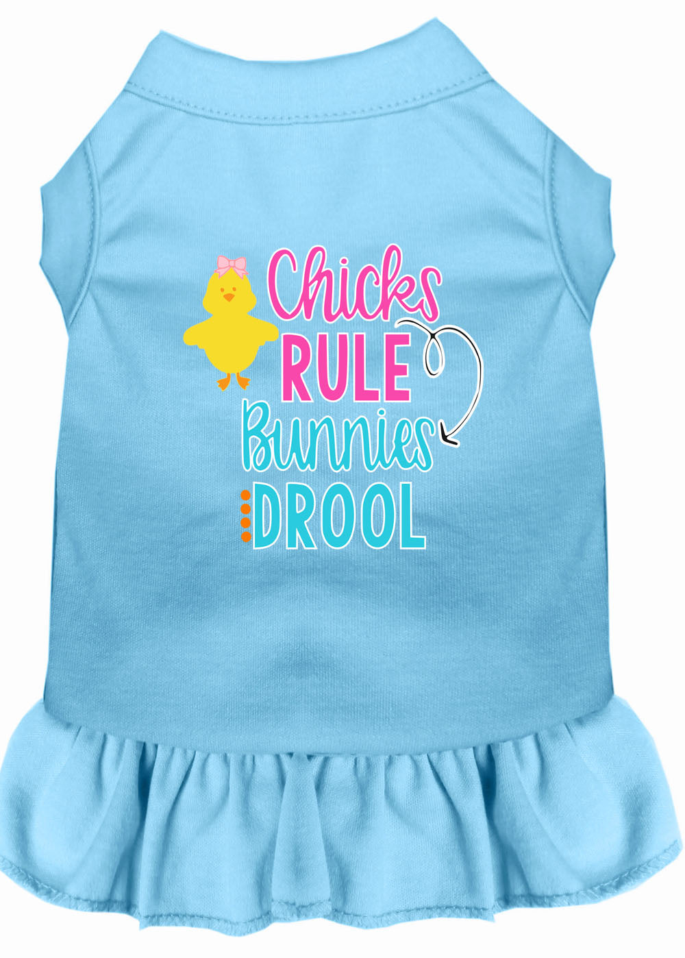 Pet Dog & Cat Dress Screen Printed, "Chicks Rule, Bunnies Drool"