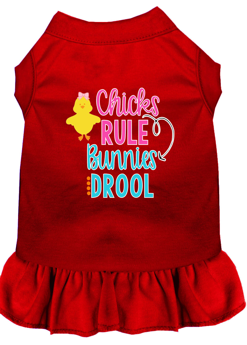 Pet Dog & Cat Dress Screen Printed, "Chicks Rule, Bunnies Drool"