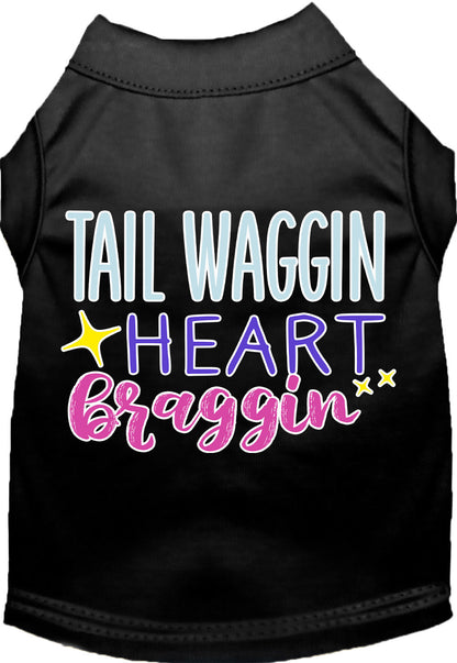 Dog Shirt for Pets "Tail Waggin, Heart Braggin"