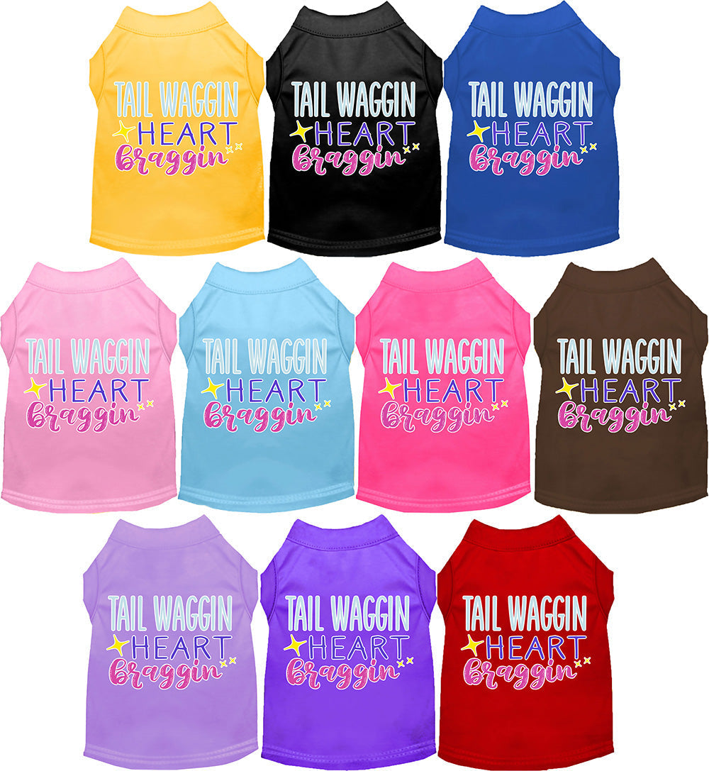 Dog Shirt for Pets "Tail Waggin, Heart Braggin"