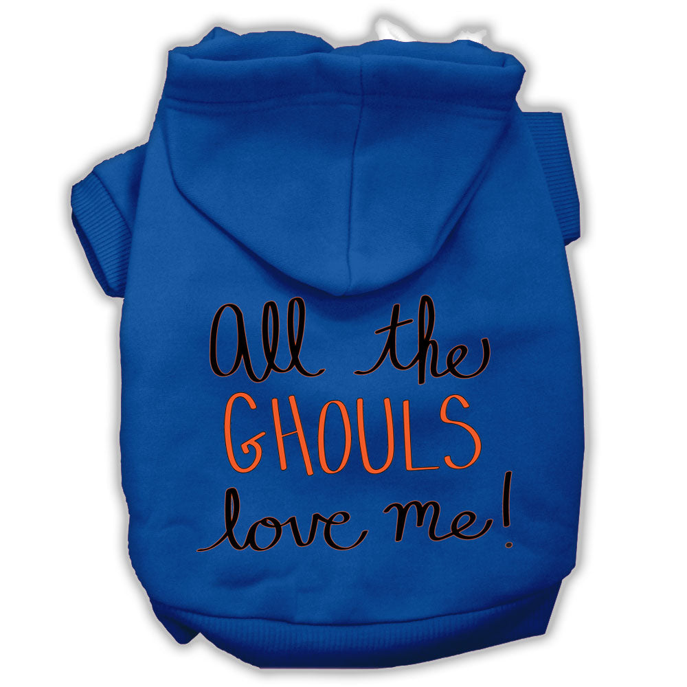 Sudadera con capucha para Halloween para mascotas, perros y gatos con serigrafía "All The Ghouls Love Me"