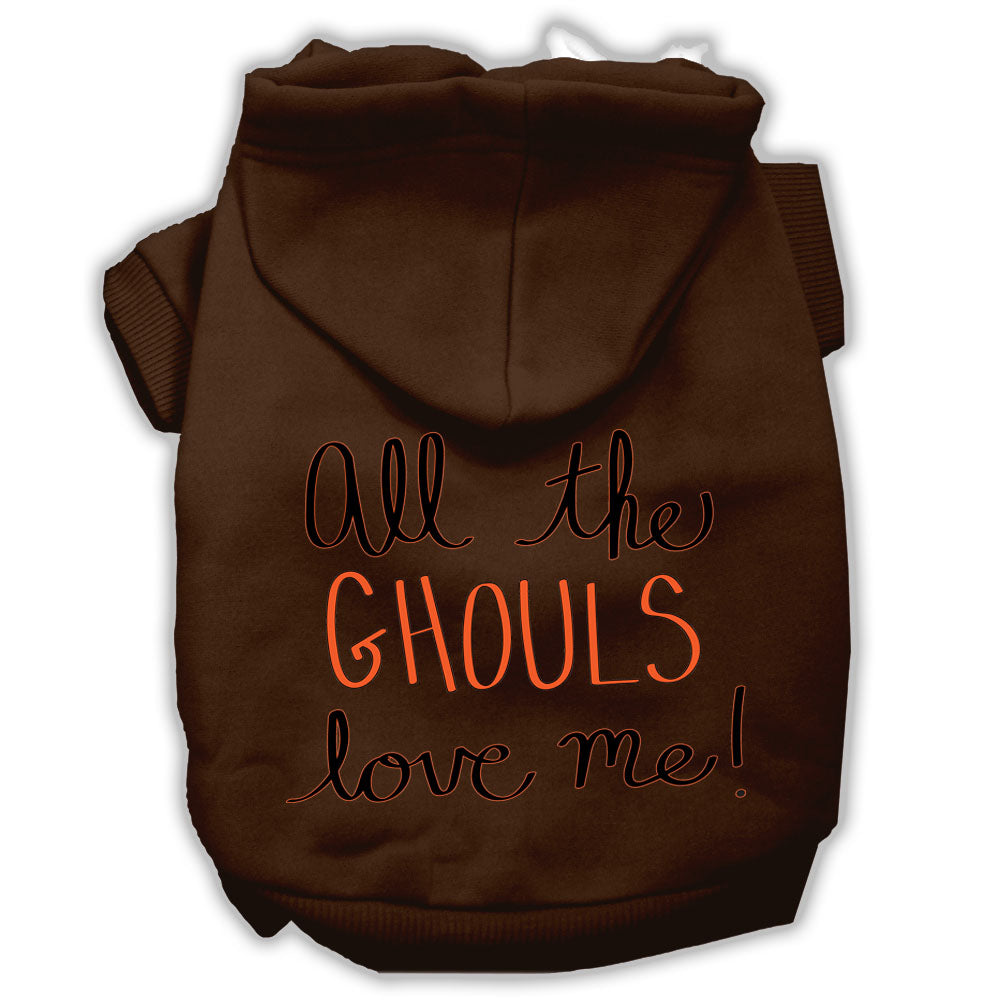 Sudadera con capucha para Halloween para mascotas, perros y gatos con serigrafía "All The Ghouls Love Me"