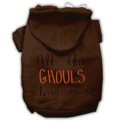 Sudadera con capucha para Halloween para mascotas, perros y gatos con serigrafía "All The Ghouls Love Me"