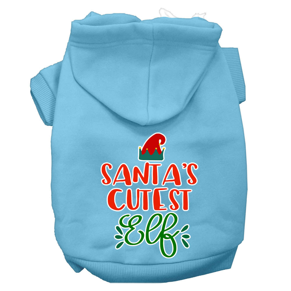 Christmas Pet Hoodie Screen Printed, "Santa's Cutest Elf"