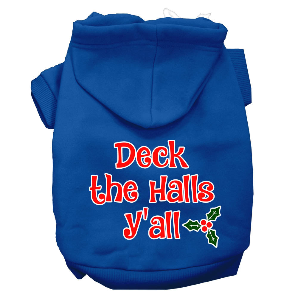 Christmas Pet Dog & Cat Hoodie Screen Printed, "Deck the Halls Y'all"