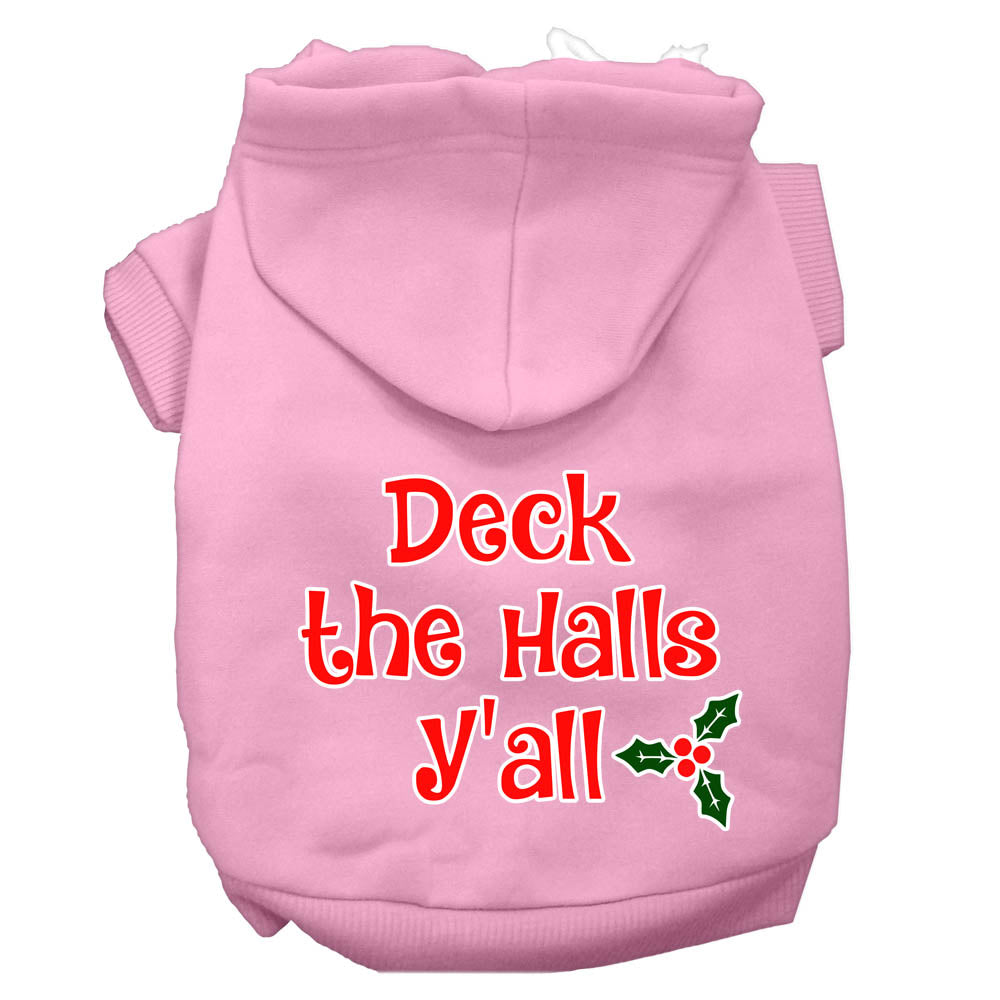 Christmas Pet Dog & Cat Hoodie Screen Printed, "Deck the Halls Y'all"