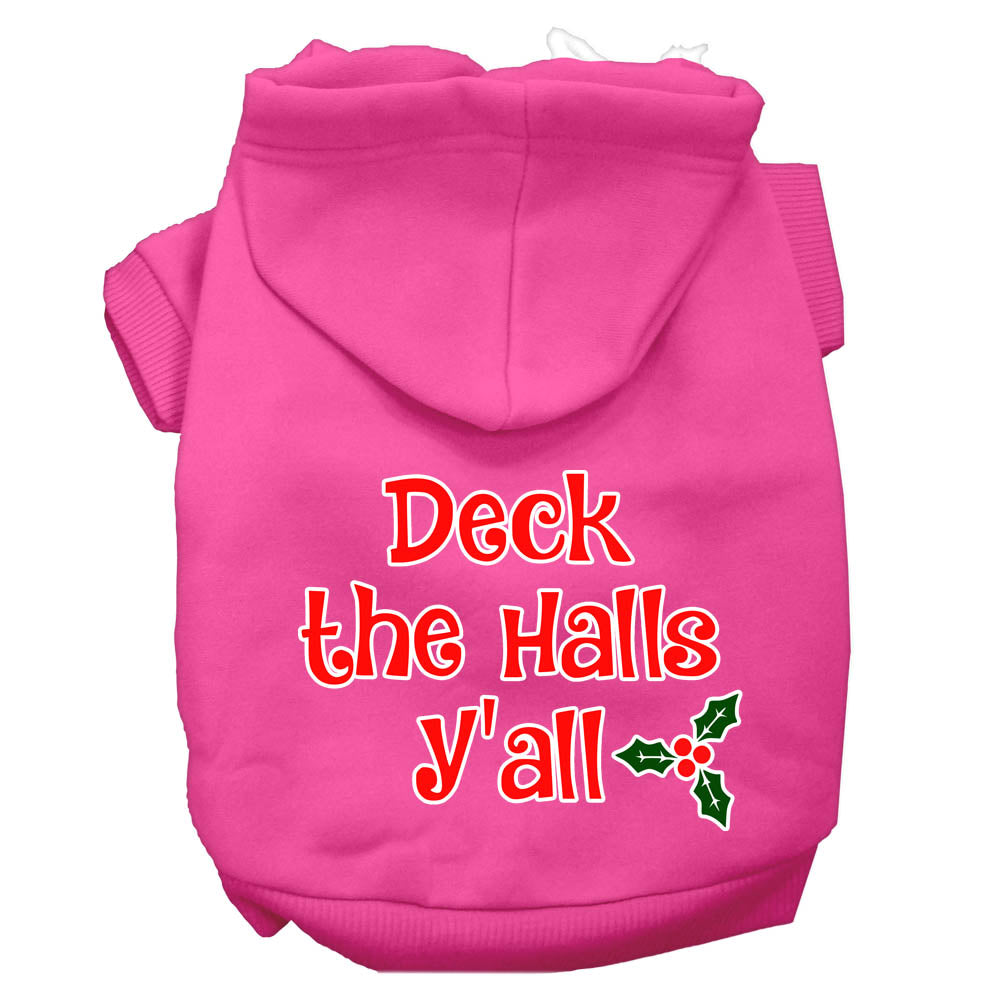 Christmas Pet Hoodie Screen Printed, "Deck the Halls Y'all"