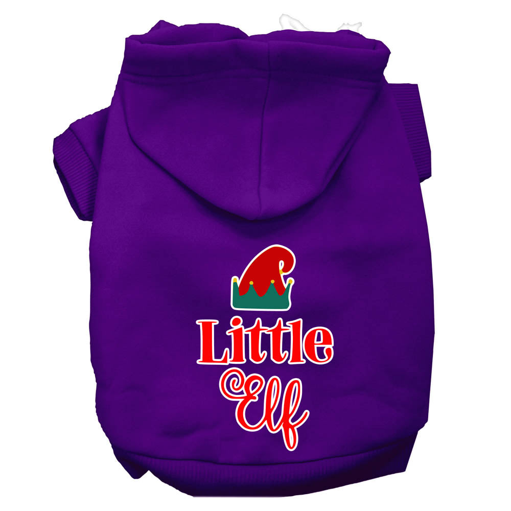 Christmas Pet Dog & Cat Hoodie Screen Printed, "Little Elf"