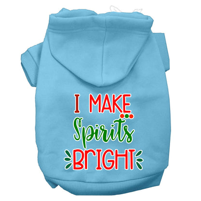 Christmas Pet Dog & Cat Hoodie Screen Printed, "I Make Spirits Bright"