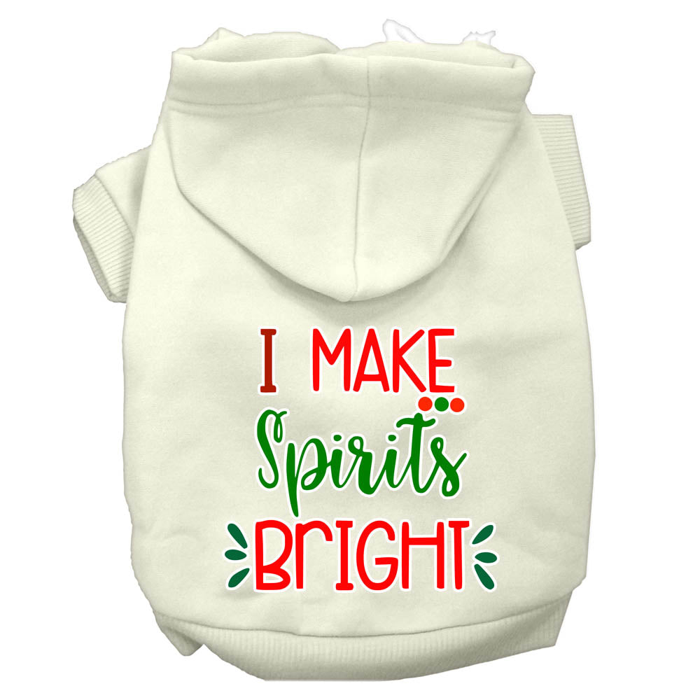 Christmas Pet Hoodie Screen Printed, "I Make Spirits Bright"