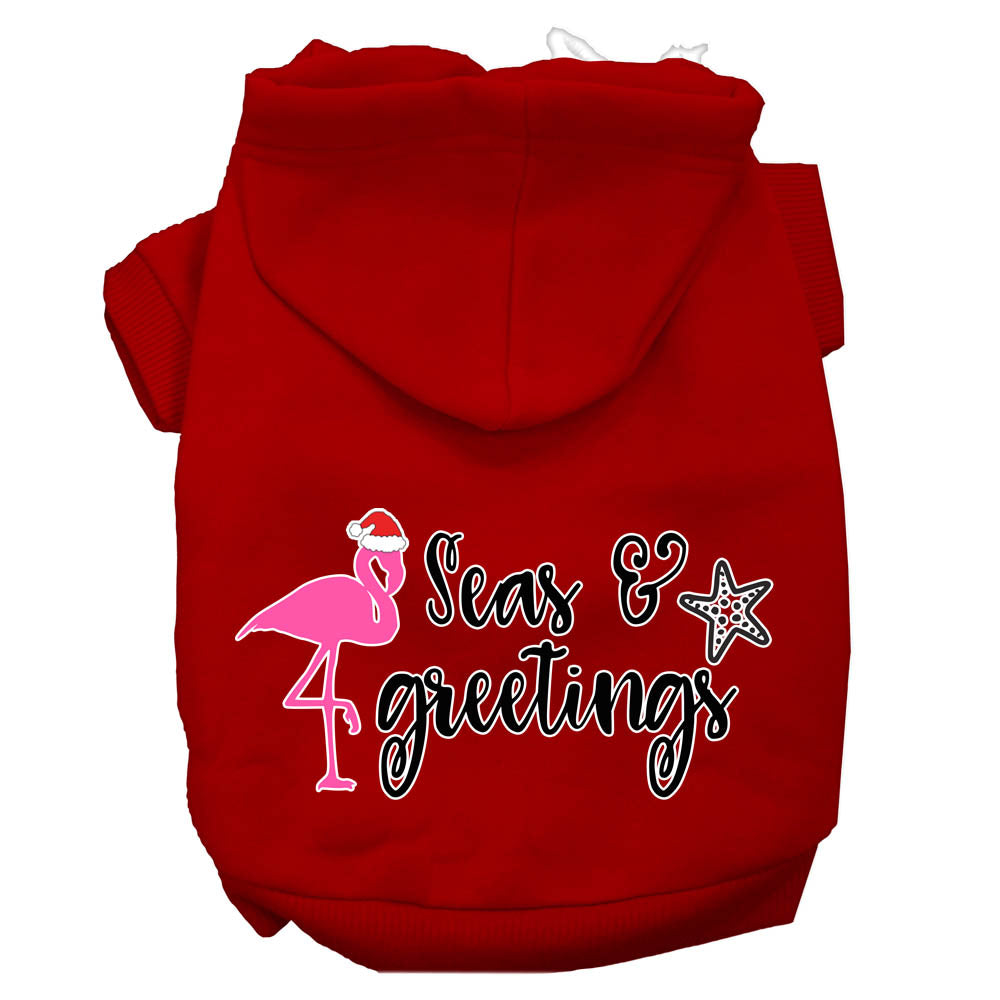 Christmas Pet Hoodie Screen Printed, "Seas & Greetings"
