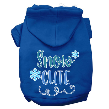 Christmas Pet Dog & Cat Hoodie Screen Printed, "Snow Cute"