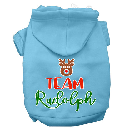 Christmas Pet Dog & Cat Hoodie Screen Printed, "Team Rudolph"