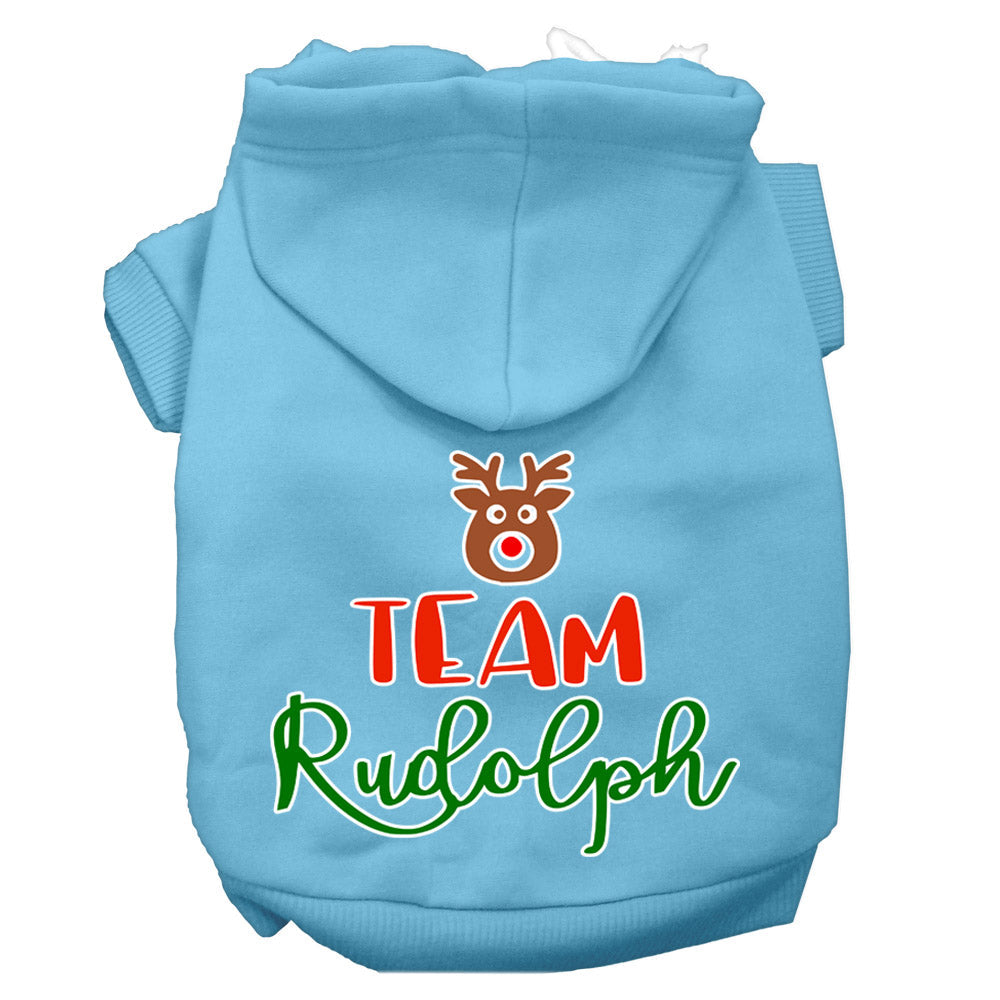 Christmas Pet Hoodie Screen Printed, "Team Rudolph"