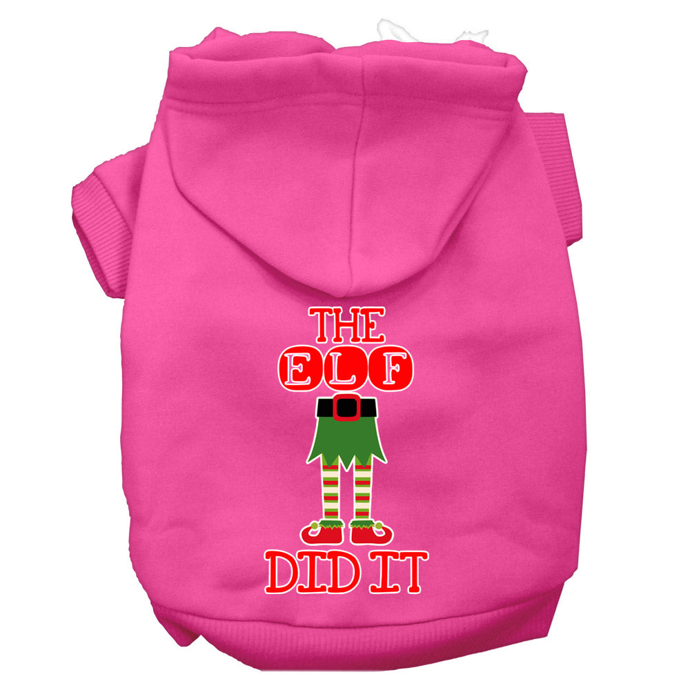 Christmas Pet Dog & Cat Hoodie Screen Printed, "The Elf Did It"