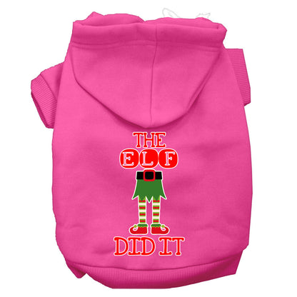 Christmas Pet Hoodie Screen Printed, "The Elf Did It"