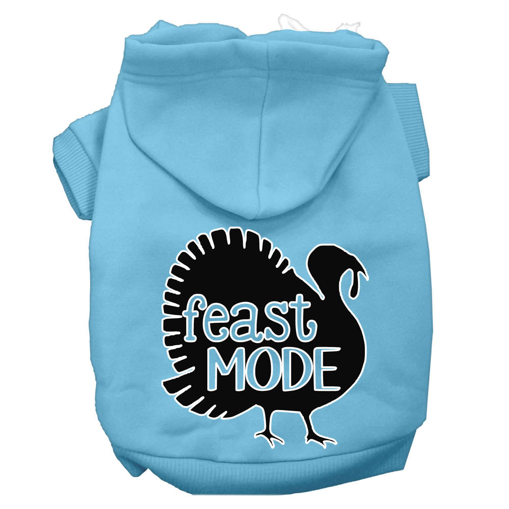 Sudadera con capucha para mascotas, perros y gatos del Día de Acción de Gracias serigrafiada con el mensaje "Feast Mode"