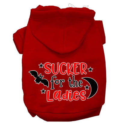 Halloween Pet Hoodie Screen Printed, "Sucker For The Ladies"