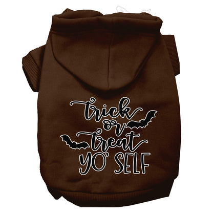 Halloween Pet, Dog & Cat Hoodie Screen Printed, "Trick Or Treat Yo' Self"