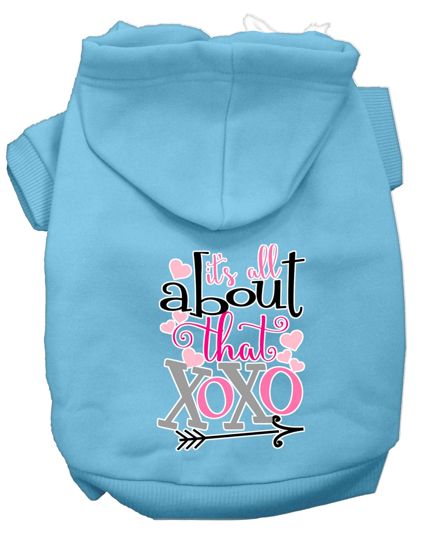 Pet, Dog & Cat Hoodie Screen Printed, "All About That XOXO"