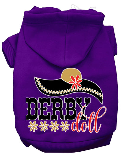 Sudadera con capucha para mascotas, perros y gatos serigrafiada, "Derby Doll"