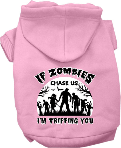 Halloween Pet Hoodie "If Zombies Chase Us, I'm Tripping You"