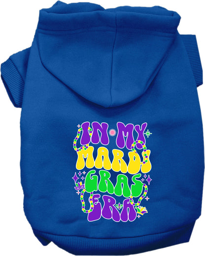 Pet Dog & Cat Screen Printed Hoodie for Small to Medium Pets (Sizes XS-XL), "In My Mardi Gras Era"