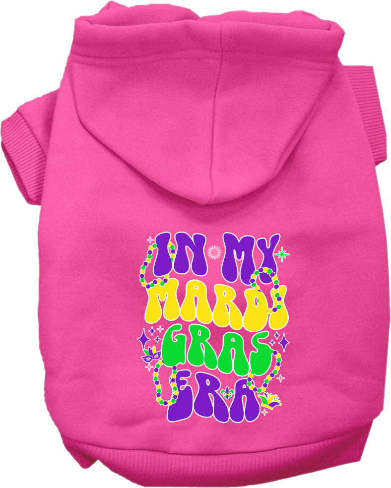 Pet Dog & Cat Screen Printed Hoodie for Small to Medium Pets (Sizes XS-XL), "In My Mardi Gras Era"