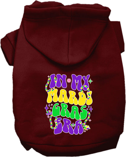 Pet Dog & Cat Screen Printed Hoodie for Small to Medium Pets (Sizes XS-XL), "In My Mardi Gras Era"