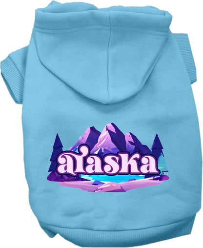 Sudadera con capucha serigrafiada para perros y gatos, para mascotas medianas y grandes (tallas 2XL-6XL), "Alaska Alpine Pawscape"