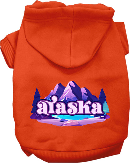 Pet Dog & Cat Screen Printed Hoodie for Medium to Large Pets (Sizes 2XL-6XL), "Alaska Alpine Pawscape"