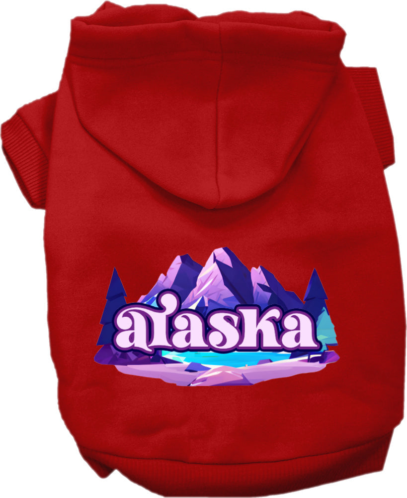 Sudadera con capucha serigrafiada para perros y gatos, para mascotas medianas y grandes (tallas 2XL-6XL), "Alaska Alpine Pawscape"