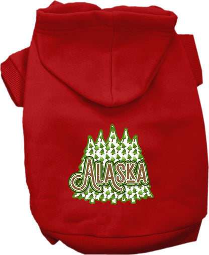 Sudadera con capucha serigrafiada para perros y gatos, para mascotas medianas y grandes (tallas 2XL-6XL), "Árboles del bosque de Alaska"