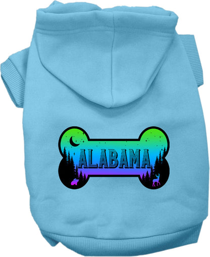 Pet Dog & Cat Screen Printed Hoodie for Medium to Large Pets (Sizes 2XL-6XL), "Alabama Mountain Shades"