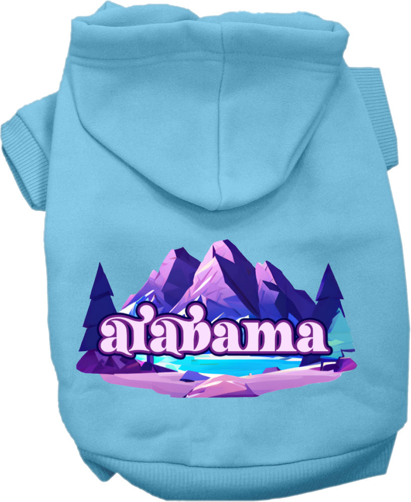 Sudadera con capucha serigrafiada para perros y gatos, para mascotas pequeñas y medianas (tallas XS a XL), "Alabama Alpine Pawscape"