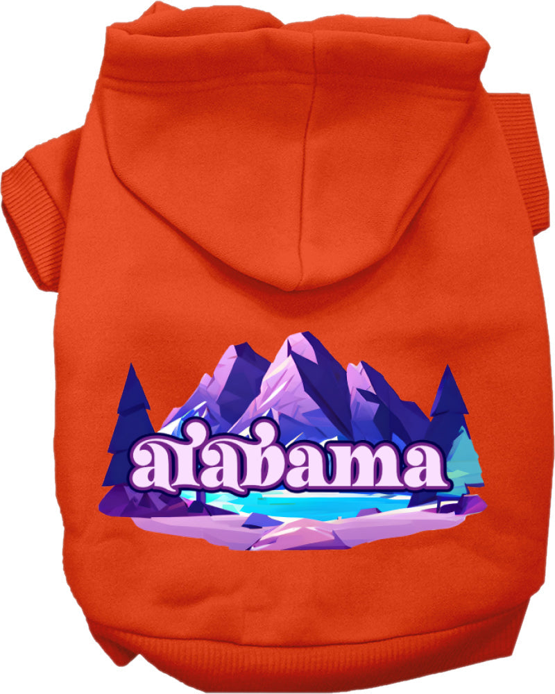 Sudadera con capucha serigrafiada para perros y gatos, para mascotas pequeñas y medianas (tallas XS a XL), "Alabama Alpine Pawscape"