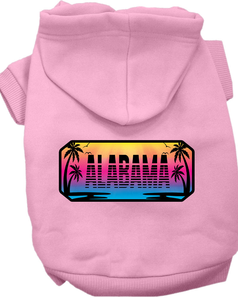 Sudadera con capucha serigrafiada para perros y gatos, para mascotas medianas y grandes (tallas 2XL a 6XL), "Alabama Beach Shades"