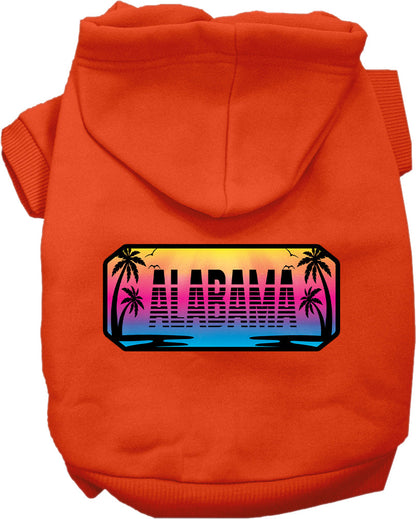 Sudadera con capucha serigrafiada para perros y gatos, para mascotas medianas y grandes (tallas 2XL a 6XL), "Alabama Beach Shades"