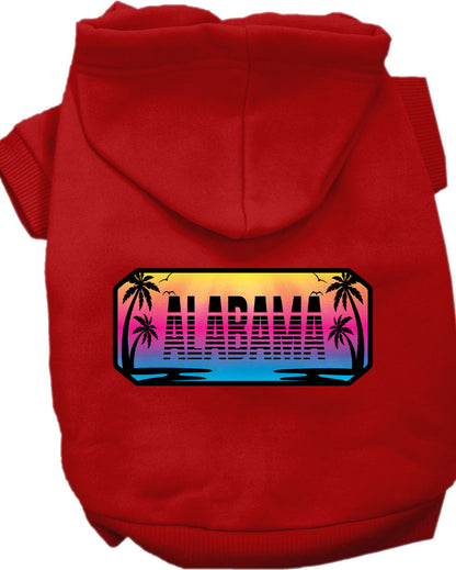 Sudadera con capucha serigrafiada para perros y gatos, para mascotas medianas y grandes (tallas 2XL a 6XL), "Alabama Beach Shades"