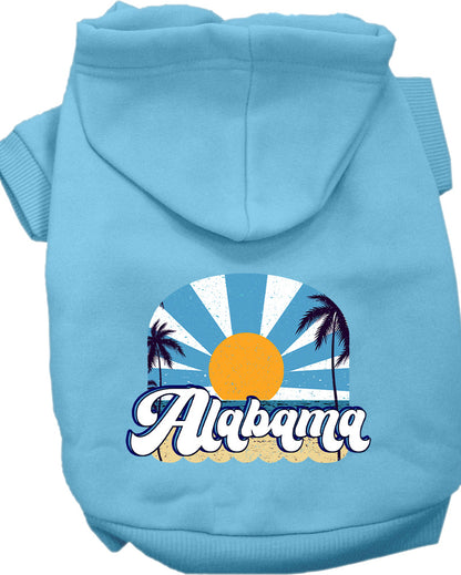 Sudadera con capucha serigrafiada para perros y gatos, para mascotas pequeñas y medianas (tallas XS a XL), "Alabama Coast"