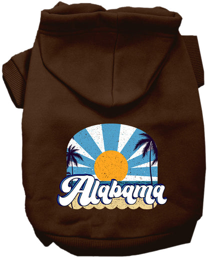 Sudadera con capucha serigrafiada para perros y gatos, para mascotas pequeñas y medianas (tallas XS a XL), "Alabama Coast"