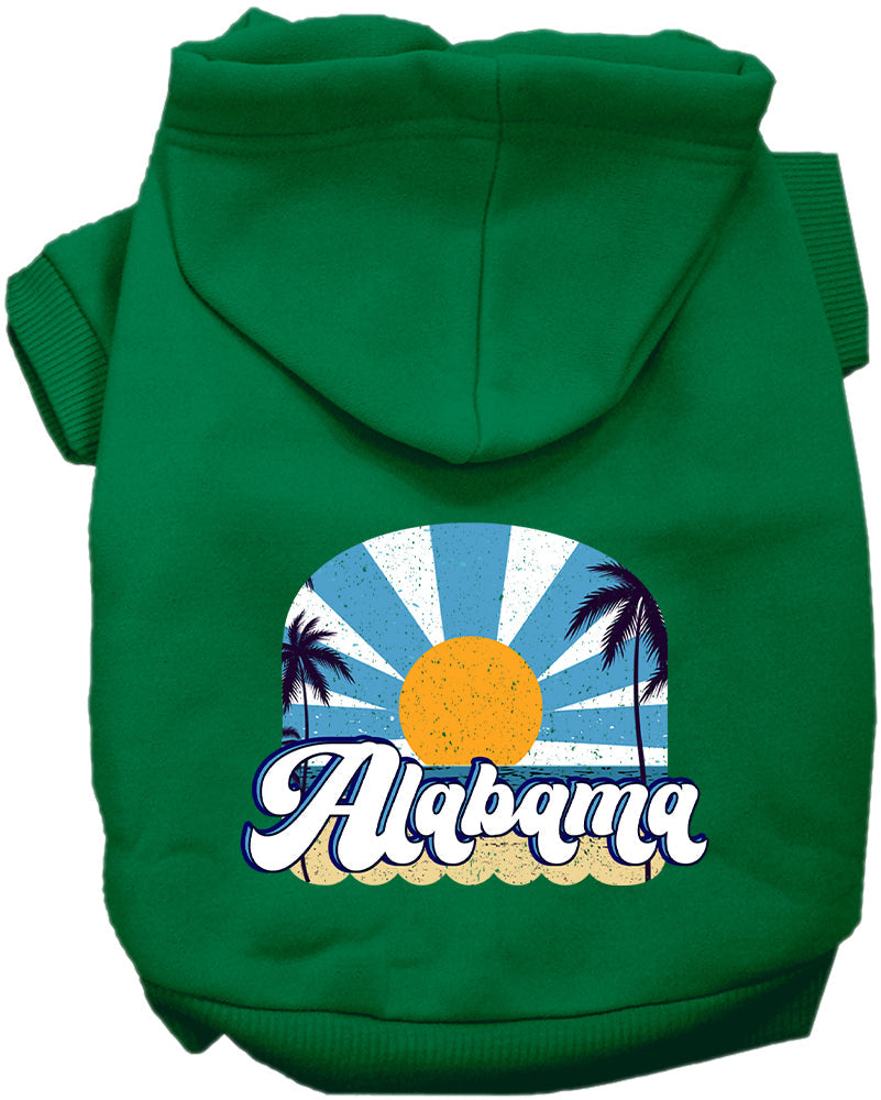 Sudadera con capucha serigrafiada para perros y gatos, para mascotas pequeñas y medianas (tallas XS a XL), "Alabama Coast"