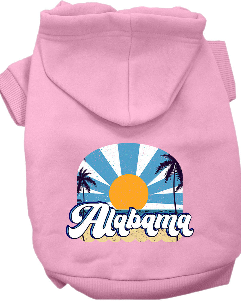 Sudadera con capucha serigrafiada para perros y gatos, para mascotas pequeñas y medianas (tallas XS a XL), "Alabama Coast"