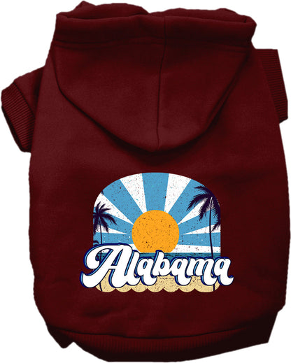 Sudadera con capucha serigrafiada para perros y gatos, para mascotas pequeñas y medianas (tallas XS a XL), "Alabama Coast"