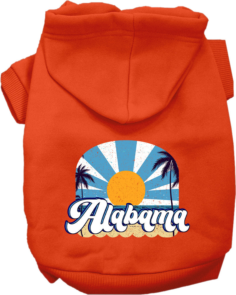 Sudadera con capucha serigrafiada para perros y gatos, para mascotas pequeñas y medianas (tallas XS a XL), "Alabama Coast"