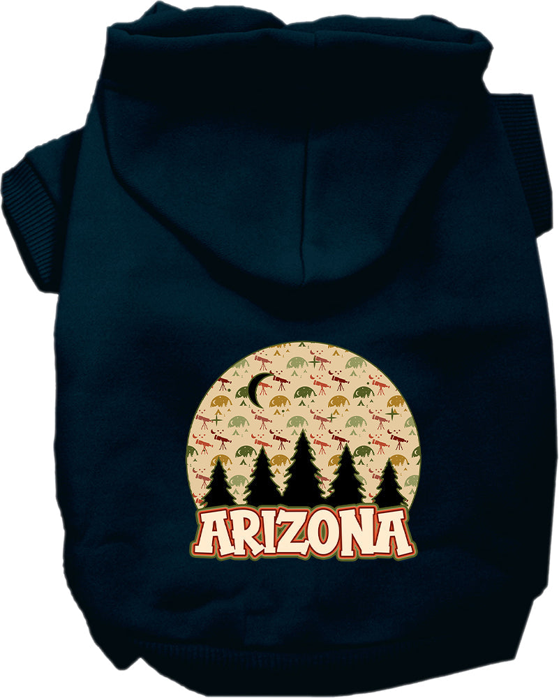 Sudadera con capucha serigrafiada para perros y gatos, para mascotas medianas y grandes (tallas 2XL-6XL), "Arizona Under The Stars"