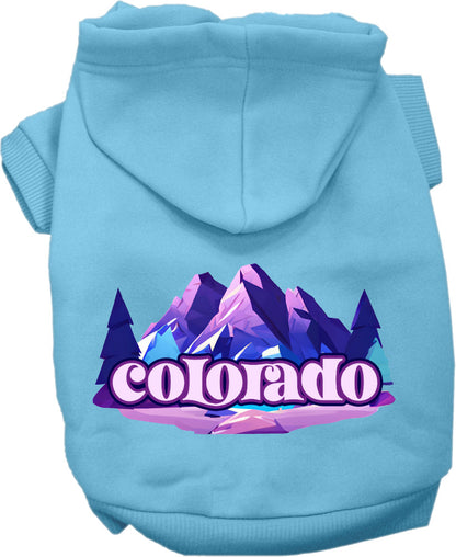 Pet Dog & Cat Screen Printed Hoodie for Medium to Large Pets (Sizes 2XL-6XL), "Colorado Alpine Pawscape"